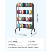 Charger l'image dans la visionneuse de galerie, Amocart 4 Tier 3D Printer Filament Rolling Filament Spool Storage Rack with Wheels for Office Workshop 3D Printing Station
