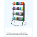 SucceBuy 4 Tier 3D Printer Filament Rolling Filament Spool Storage Rack with Wheels for Office Workshop 3D Printing Station