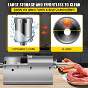 Bild in Galerie-Viewer laden, Amocart 3L Horizontal Sausage Stuffer Manual Sausage Maker Stainless Steel With 5 Filling Nozzles For Home &amp; Commercial Use
