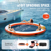 Charger l'image dans la visionneuse de galerie, Amocart Inflatable Floating Dock 10x8FT Non-Slip Water Detachable Ladder Portable Carrying Bag Floating Platform Island Raft
