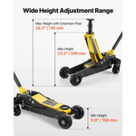 SucceBuy 3 Ton Floor Jack Aluminum & Steel Racing Floor Jack with Dual Pistons Quick Lift Pump Hydraulic Car Lift for SUV Pickup