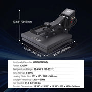 Bild in Galerie-Viewer laden, 【Upgraded】SucceBuy Heat Press  hine 15" x 15" /16" x 20" /16" x 24" Sublimation Printer Manual Clamshell Transfer on DIY T-shirt
