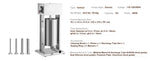 Amocart 10L/15L Electric Sausage Stuffer Stainless Steel Making Sausage Machine Commercial Grade with 4 Filling Funnel for Home