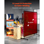 SucceBuy 2PCS Welding Curtains 6 x 8FT Welding Screen Curtain with 6-Level UV Protection & Hanging Holes for Workshop/Industrial
