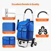 Bild in Galerie-Viewer laden, Amocart 36L Folding Shopping Cart Stair Climbing Handcart with Wheels &amp; Oxford Cloth Bag Hand Truck for Grocery Laundry Storage
