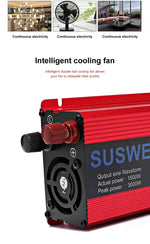 Pure Sine Inverter 1000W-3000W DC To AC 12V/24V To 110V/220V Car Power Inverter Portable Power Bank Converter Car Transformer