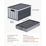 Amocart 2/3Packs 65L Plastic Collapsible Storage Bins Stackable Folding Crates Containers Space-Saving Basket for Home Organize