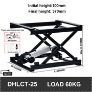Load image into Gallery viewer, Electric Lifting Platform Tea Table 60/120/150kg Load Elevation Height Adjustable  Remote Control Motor Drive Iron Frame
