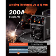 Charger l'image dans la visionneuse de galerie, Amocart 5-in-1 MIG Welder 200Amp Pluse Mig Welding Machine Gas MIG/Flux Core MIG/Stick/Lift TIG/AU TIG with LCD Screen Display
