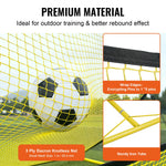 SucceBuy Soccer Trainer 2 IN 1 Rebounder Net Iron Soccer Practice Equipment Sports Football Rebounder Wall forTeam Solo Training