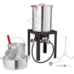 SucceBuy Gas One Turkey Fryer Propane Burner Complete Kit 30 Qt. Turkey and 10 Qt. Fish Fryer Boiler Steamer Set