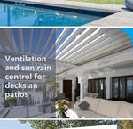 Aluminum Pergola Rainproof Electrically Adjustable Gazebo Electric Louvered Awning Outdoor Patio Sunshade