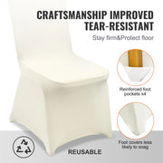Charger l'image dans la visionneuse de galerie, Amocart 30/50PCS Ivory Stretch Spandex Folding Chair Covers Universal Fitted Chair Cover Removable Protective Slipcovers
