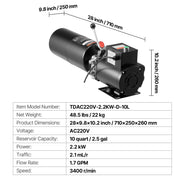 Bild in Galerie-Viewer laden, Amocart Hydraulic Pump Power Unit 10 Qt/15 Qt Single Acting Hydraulic Unit 6.3 L/min Oil Flow for Dump Truck Auto Repair Garage
