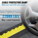 SucceBuy Cable Protector Ramp 1/3/5 PCS 2Channel Heavy Duty Wire Cord Cover Ramp with TPR Flip-Open Top Cover Traffic Speed Bump