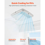 SucceBuy RV Air Conditioner 13500/15000 BTU Non-Ducted Rooftop RV AC 65dB Air conditioning System Fit for Campers/Vans/Trailers