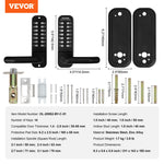 Amocart Mechanical Keyless Entry Door Lock Single/Double -Sided 14 Digit Keypad and Handle Embedded