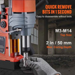 Amocart 1300W/1400W Magnetic Drill Press 2" Electric Drilling Machine 1-Second Quick Release Power Drill