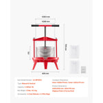 SucceBuy 4.75 Gal/18L Fruit Wine Press Solid Wood Basket w/ 8 Blocks Heavy Duty Manual Juice Maker with Handle for Kitchen Home