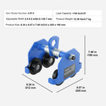 SucceBuy 0.5/1/2T Manual Push Beam Trolley with Dual Wheels Adjustable Width 2.5-5.5in Garage Hoist for Straight Curved I Beam