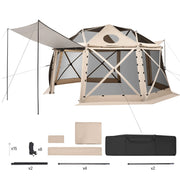 Charger l'image dans la visionneuse de galerie, Amocart Pop up Gazebo Screen Tent Camping Canopy Tent w/ Removable Top&amp;Carry Bag Quick-Set&amp;Bite-Proof Screen House Sun Shelter
