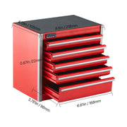 Charger l'image dans la visionneuse de galerie, Amocart 5-Drawer 8.6in Metal Tool Box Red/Black Portable Small Tool Chest with PP Feet Pads for Garage Workshop Tools Storage
