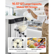 Bild in Galerie-Viewer laden, Amocart 2000/2400W Commercial Hard Ice Cream Machine with 6/10L 304 Stainless Steel Cylinder Auto Clean LED Panel for Snack Bar

