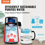 SucceBuy Water Distiller 4L 1.05 Gallon Pure Water Purifier Filter For Home Countertop750W Distilled Water Maker Stainless Steel