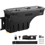 Amocart Truck Bed Storage Box Lockable Lid Waterproof ABS Wheel Well Tool Box 6.6 Gal with Password Padlock Fit for Driver Side