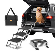 Charger l'image dans la visionneuse de galerie, Amocart Dog Stair for Cars Wide Dog Car Steps Folding Portable Pet Steps Lightweight Aluminum for Car SUV and Truck 150 lbs
