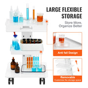 Load image into Gallery viewer, Amocart Lab Trolley 3-Layer Rolling Cart Metal Mobile Trolley  220 lbs Weight Capacity for Lab Clinic Beauty and Salon
