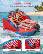 SucceBuy Towable Tubes for Boating 2/3/4-Rider 340/510/680 lbs Water Sports Boating Tubes-with Full Nylon Cover Dual Tow Points