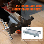 SucceBuy Bench Vise 4.5" 6" 6.5" Multipurpose with Swivel Base Anvil Heavy Duty Cast Iron for Drilling, Conduit Cutting, Sanding