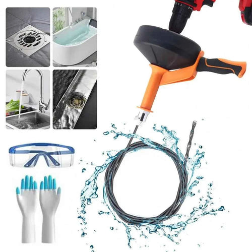 SucceBuy Drain Cleaner Machine 25FT Automatic Tube Cleaner Blockage Unblocker Toilet Sewer Dredge Machine for Kitchen Bathroom