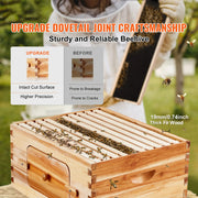 Load image into Gallery viewer, Amocart Bee Hive Deep Box Starter Kit 100% Beeswax Coated Natural Cedar Wood Langstroth Beehive Kit Transparent Acrylic
