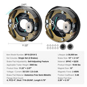 Load image into Gallery viewer, Amocart 2Pcs 3500/7000lbs Electric Trailer Brake Assembly Self-Adjusting Axle Backing Plates for Brake System Part Replacement
