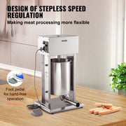 Bild in Galerie-Viewer laden, Amocart 10L/15L Electric Sausage Stuffer Stainless Steel Making Sausage Machine Commercial Grade with 4 Filling Funnel for Home
