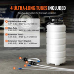 Amocart 6.5L/15L Pneumatic Fluid Extractor with Suction Hose Oil Changer Fuel Pump for Automotive Fluids Vacuum Evacuation