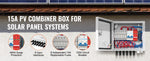 Amocart PV Combiner Box 4 String / 6 String Solar Combiner Box 10A / 15A Rated Current Fuse for On/Off Grid Solar Panel System