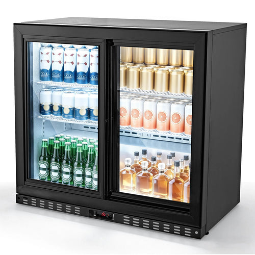 Amocart 7.4/11.4 Cu. Ft Back Bar Cooler with LED Lighting Adjustable Shelves Low-E Glass Display Cooler for Beer Wine Drink