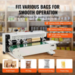 Amocart Horizontal Bag Band Sealing Machine Continuous Band Sealer Machine Carbon Steel for 0.02-0.8 mm Plastic Bags Films