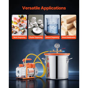 Bild in Galerie-Viewer laden, Amocart 3 Gallon / 5 Gallon Vacuum Chamber with 3.5 CFM Single Stage Vacuum Pump for Stabilizing Wood Degassing Silicone Resin
