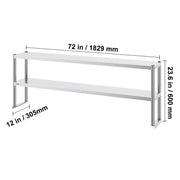 Charger l'image dans la visionneuse de galerie, Amocart Stainless Steel kitchen worktable Overshelf with Height Adjustable Overshelf Prep Work Table for Kitchen Restaurant
