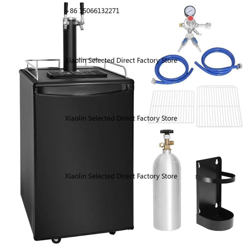 Amocart 152L Stainless Steel Beer Kegerator Draft Beer Dispenser Adjustable Faucet Regulator Keg Refrigerator Dual Tap for Home
