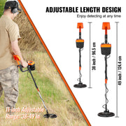 Bild in Galerie-Viewer laden, Amocart Metal Detector 8Inch Waterproof Search Coil &amp; High Accuracy Pointer Display Adjustable 38''-49'' Aluminum Stem Detector
