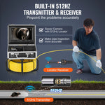 SucceBuy Sewer Camera 165 ft/50 m Self-Leveling Drain Inspection Camera with 9" 1080P HD Screen and 512Hz Locator for Duct Pipe