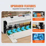 Bild in Galerie-Viewer laden, Amocart Horizontal Bag Band Sealing Machine Continuous Band Sealer Machine Carbon Steel for 0.02-0.8 mm Plastic Bags Films
