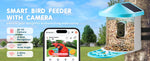 Amocart Smart Bird Feeder with Camera 2KHD AI Identify 10000+ Bird Species Solar-Powered Bird Watching Camera with Auto Capture