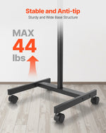SucceBuy Rolling TV Stand Mobile TV Cart Suit for Various Sizes TV Portable TV Stand with Wheels for Living Room Bedroom Office