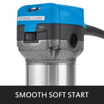 Amocart 800W Soft Start Compact Router Kit Variable Speed 10000-30000Rpm with Fixed Base, Plunge Base, Tilt Base and Offse Base
